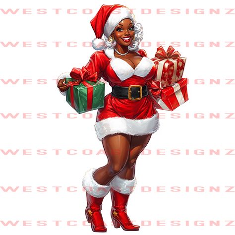 Holiday Clip Art, Anthony Joshua, Black Betty, Holiday Clipart, Mrs Claus, Afro Art, African American Art, Create Image, Art Journals