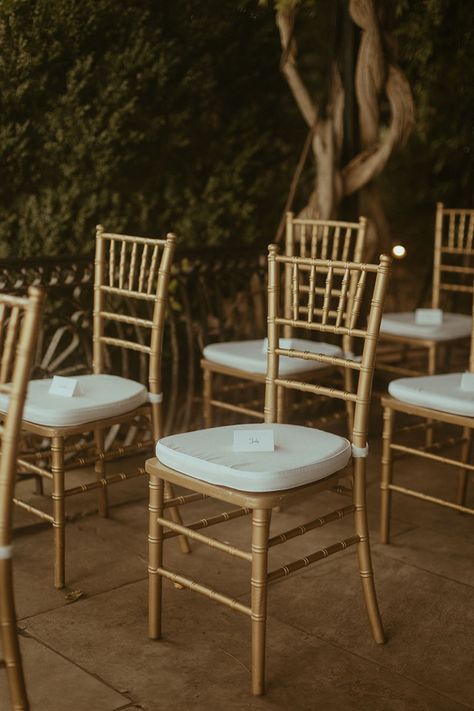 Elegant Wedding Ceremony Decor, Gold Chivari Chairs, Elegant Wedding Ceremony, Wedding Ceremony Chairs, Chivari Chairs, Parker House Rolls, Tiffany Chair, Wedding Ceremony Decor, Dreamy Design