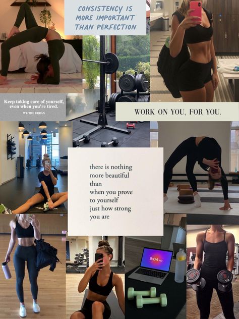 workout inspo fitness inspo moodboard gym moodboard gym inspo gym motivation motivation moodboard workout moodboard Workout Aesthetic Fitness Motivation Collage, Fit Gym Aesthetic, Consistent Gym Aesthetic, Work Out Goals Motivation, Workout Outside Aesthetic, Working Out Goals, Vision Board Exercise Fitness Motivation, Fitness Moodboard Aesthetic, Fitness Board Ideas