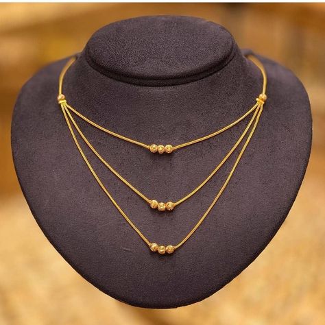 Simple Step Chains In Gold Indian, Gold Dokiya Design, Bridal Gold Necklace, Pendal Set, Necklace Design Ideas, Bridal Jewlery, Gold Neck Chain, Ramadan Photos, Golden Jewellery