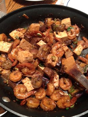 Shrimp Tofu Recipe, Spicy Eggplant, Tofu Stir Fry, Yummy Seafood, Shrimp Recipes For Dinner, Shrimp Dishes, Eggplant Recipes, Chinese Cooking, Asian Cooking