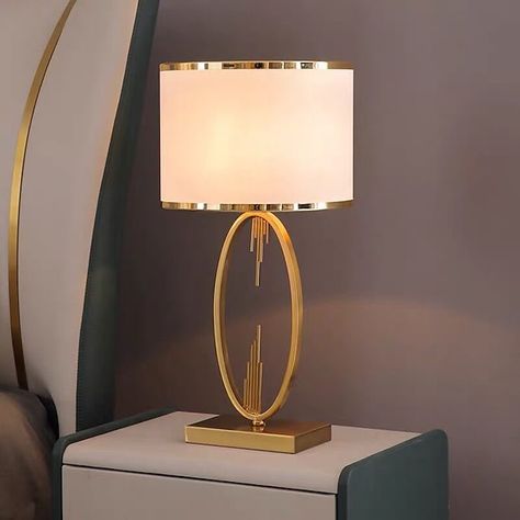 Modern Bedside Table Lamps, Desk Lamps Living Room, Contemporary Nordic, Bedside Lamp Modern, Table Decor Living Room, Lamps Modern, Bedside Lamps, Metal Pipe, Bedside Table Lamps