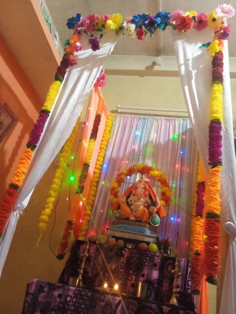 Simple and easy way to decoration For ganesh chaturthi Ganesh Chaturthi Decoration, Ganesh Chaturthi, Our Home, About Me