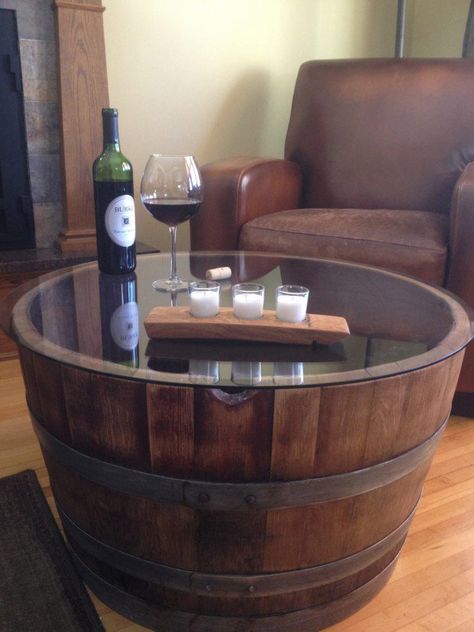 23 Genius Ideas To Repurpose Old Wine Barrels Into Cool Things Wine Barrel Table, Wine Barrel Furniture, Barrel Table, Barrel Furniture, Bar Room, Whiskey Barrel, Wine Barrel, Wine Room, Basement Remodeling