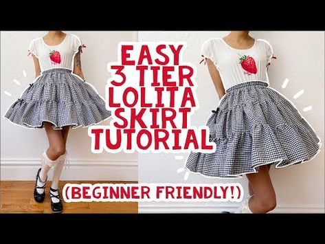 Shirt Into Dress Diy, Sewing Outfits, Ball Gowns Black, Gowns For Kids, Lolita Outfit, Gowns Black, Boho Styl, Cute Sewing Projects, Skirt Tutorial