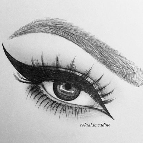 Cool Eye Drawings, Easy Eye Drawing, Realistic Eye Drawing, Tumblr Drawings, Cute Eyes Drawing, Makeup Drawing, Eye Drawing Tutorials, Eye Sketch, Amazing Drawings