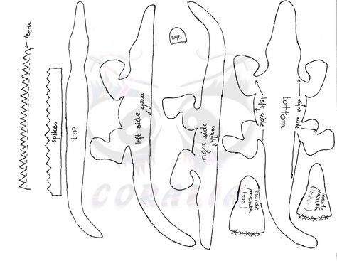 Crocodile Illustration, Stuff To Sew, Crafts With Kids, Sewing Templates, Fabric Toys, Handmade Plush, Felt Ideas, Crocodile Pattern, Plush Pattern