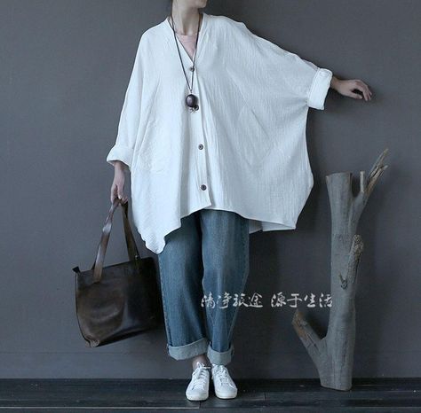 Autumn Coat Women, Linen Blouses, Womens Fall Coats, Linen Layers, Linen Coat, Plus Size Vintage, Blouse Casual, Tops Blouse, Solid Red