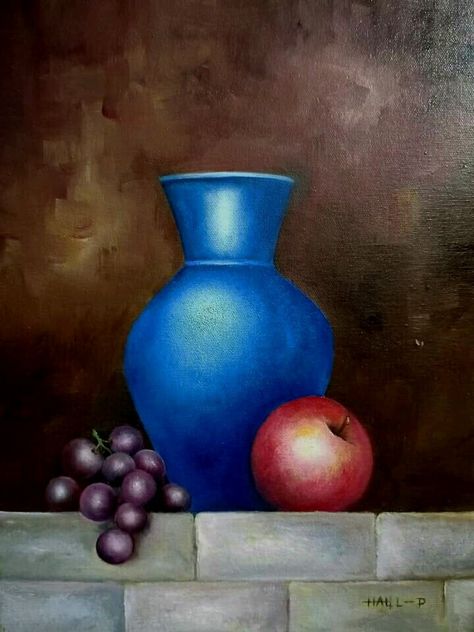 Oil paint my work Still Life 3 Objects, Object Drawing Painting, Oil Pastel Object Drawing, Still Life Easy Painting, Still Life Drawing Oil Pastels, Still Life Painting Easy, Still Life Simple, Still Life Watercolor Paintings, Still Life Painting Watercolor