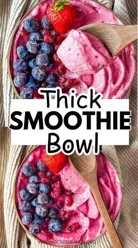 Learn how to make the ultimate thick smoothie bowl! Packed with frozen fruit and just the right amount of liquid, this guide will help you achieve a rich, spoonable consistency every time. Perfect for a healthy breakfast or snack! Smoothie With Yogurt And Frozen Fruit, Super Thick Smoothie Bowl, Smoothies With Frozen Fruit, Using Frozen Fruit, Thick Smoothie Bowl, Thick Smoothie, Gluten Free High Protein, Frozen Fruit Smoothie, Fruit And Yogurt