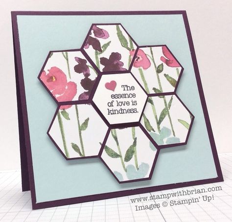 Hexagon Cards, Beautiful Shapes, Punch Art, Friendship Cards, Stamping Up Cards, Punch Cards, Handmade Birthday Cards, Card Sketches, Card Layout