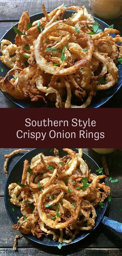 Onion Straws Recipe Without Buttermilk, Shoestring Onion Rings, Recipes With Onions, Onion Straws, Fried Onion Rings, Crispy Onion Rings, Onion Strings, Onion Rings Recipe, Cruciferous Vegetables