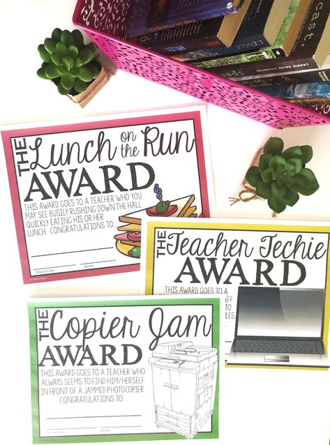 Staff Shout Out Ideas, Ways To Boost Teacher Morale, Teacher Incentives From Principal, End Of The Year Awards For Teachers And Staff, Principal For The Day Ideas, Teacher Motivation Ideas, Staff Superlatives Awards, Staff Spotlight, Teacher Incentives