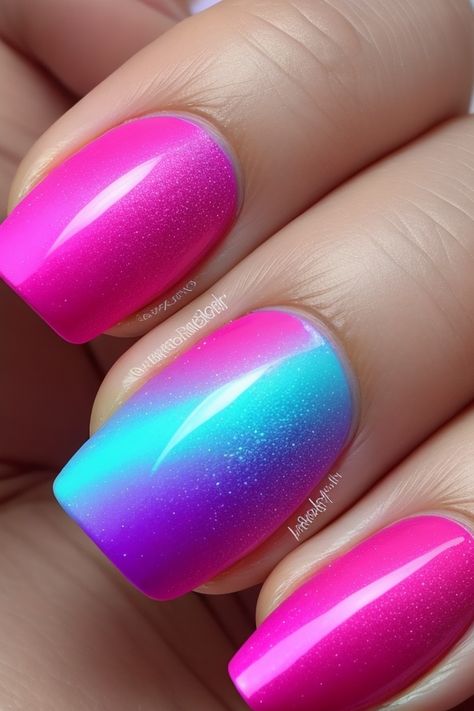 nails | nail designs End Of Summer Dip Nails, Pink And Teal Nails, Pink And Turquoise Nails, Random Nails, Tiffany Blue Nails, Teal Nails, Turquoise Nails, Trending Nails, Beautiful Lipstick