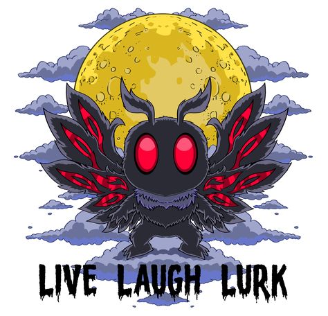 "Mothman Chronicles: Live, Laugh, Lurk - Celebrating the Enigmatic Presence of Mothman in a Playful Design" is a playful and intriguing pin design that captures the mystique and allure of the legendary Mothman. Mothman Illustration, Mothman Tattoo, Mothman Art, The Mothman, Inktober 2023, 2024 Art, Moth Art, The Whispers, Pin Design