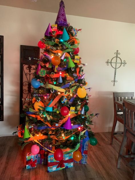 Use your Christmas Tree more than once a year!! Put up a Birthday Tree, to make someone feel super special!! All week or even all month!! Birthday Tree Ideas, Birthday Christmas Tree, Birthday Tree, Seasonal Tree, Bow Tree, Boys First Birthday Party Ideas, Christmas Trees For Kids, Mexican Birthday, Holiday Trees