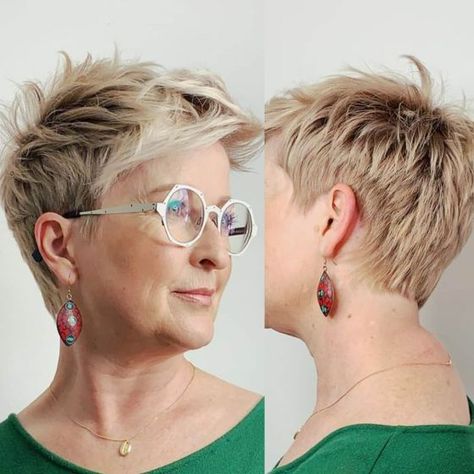 Short Hairstyles With Glasses, Short Hair And Glasses, Short Hair Glasses, Grey Hair And Glasses, Hair And Glasses, Hairstyles With Glasses, Oval Face Hairstyles, Short Hairstyles For Thick Hair, Short Straight Hair