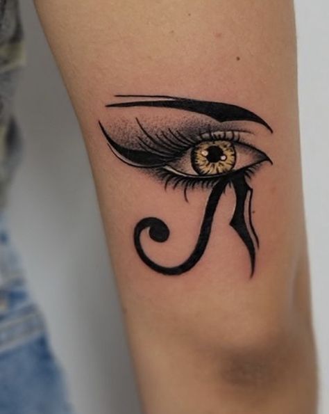 Mens Face Tattoos, Eye Of Ra Tattoo, Above Elbow Tattoo, Egyptian Eye Tattoos, Purple Tattoos, Evil Eye Tattoo, Elbow Tattoo, Libra Tattoo, Egypt Tattoo