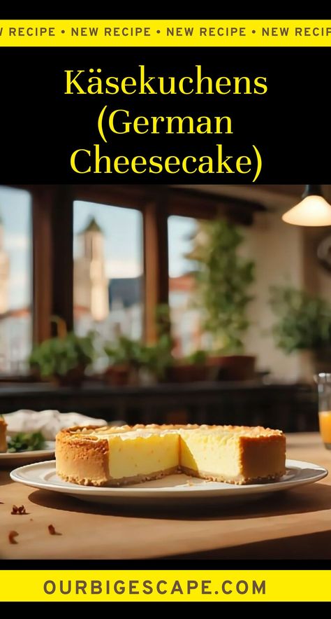 German Cheesecake Recipe, Potato Waffle Recipe, Traditional German Desserts, German Cheesecake, German Dessert, American Cheesecake, Swiss Food, Cream Cheese Corn, German Food Authentic