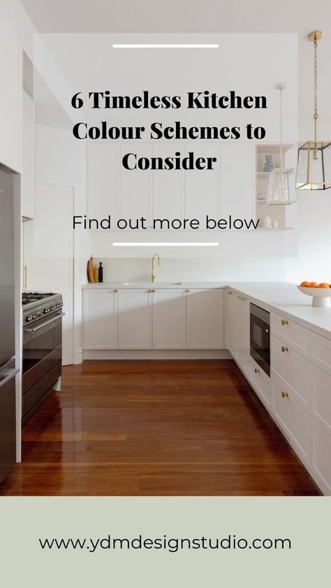 While every kitchen we design is completely tailored to the client's needs and preferences, there are a few colour combinations that constantly come up due to how timeless they are. There are so many different ways to design a kitchen based on the these colour combinations, that you have probably seen them all many many times! If you are about to renovate or build and you are unsure where to start with your kitchen design, one of these 6 options is a fantastic starting point Kitchen Colour Combination 2024, Kitchen Palette Ideas, Kitchen Colour Combination Ideas, Coloured Kitchens, Kitchen Color Combos, Kitchen Interior Colour Combination, Moody Kitchen, Kitchen Colour Combination, Kitchen Colours