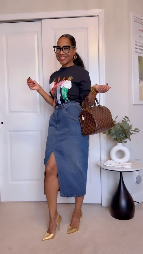 Stacie • Fashion & Style Influencer on Instagram: “GRWM! Who else is patiently waiting for @tenickab @amazonthedrop collection to drop again?? 🙋🏽‍♀️🙋🏽‍♀️ i am in Love with this Top!!!! 🧡 I…” Stylish Black Outfits, Zara Earrings, Outfit Ideas For Black Women, Keep Rocking, Black Women Dress, Midi Jeans, Dressy Casual Outfits, Spring Awakening, Stylish Work Attire