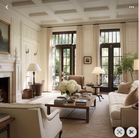 French Colonial Living Room, Traditional Colonial Interior, Southern Living Room, French Cottage Living Room, Colonial Living Room, French Living Room Design, Nyc House, Formal Lounge, Timeless Living Room