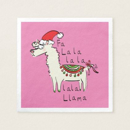 Llama Cute Funny Christmas Holiday Napkin Holiday Napkins, Llama Christmas, Christmas Tableware, Christmas Party Supplies, Happy Holiday, Party Napkins, Elephant Gifts, White Elephant Gifts, Cloth Napkins