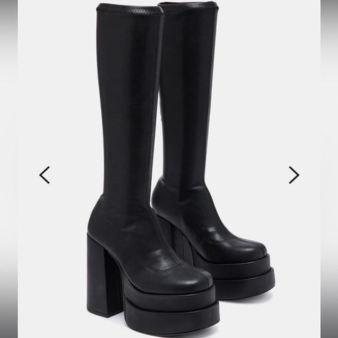 High chunky Steve Madden boots Steve Madden Cypress, Cypress Knees, High Platform Boots, Knee High Platform Boots, Platform Boots Women, Vegan Leather Boots, Madden Boots, Steve Madden Store, Boot Pulls