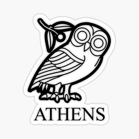 Athena Tattoo, Athena Owl, Owl Drawing, Greek Icons, City Branding, Owl Logo, Owls Drawing, Lifestyle Illustration, Owl Art