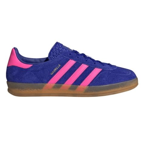 Brand New NWT Adidas Gazelle Indoor W Sneakers in Blue Lucid Pink Gum Sole Size Women’s 6.5 💙🩷. Obsessed with this colorway! Rare find 💎. Never worn and box included. Most find these to run a little big, please read sizing reviews! *Will ship same day if ordered before 12pm EST M-Sat excluding holidays.* ICONIC SHOES IN SUEDE THAT ARE EASY TO DRESS UP OR DOWN. Once confined to indoor training, the adidas Gazelle shoes have since laced their way into street culture to earn icon status. Slip into the suede upper and experience their timeless style. With a casual, retro look that's stood the test of time, the Gazelle pays homage to adidas' rich history of innovative design. Lace closure Suede upper Textile lining Gum rubber outsole Imported Product color: Blue / Lucid Pink / Gum Product co Adidas Platform Sneakers, Adidas Gazelle Shoes, Gazelle Shoes, Adidas Gazelle Indoor, Iconic Shoes, White Casual Shoes, Superstars Shoes, Adidas Spezial, Street Culture