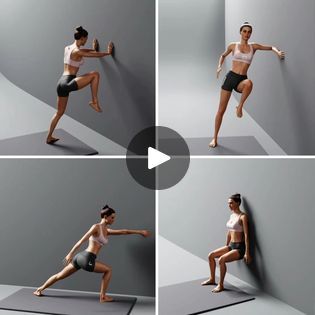 Wall Excersise Routine, Workout Standing, Wall Pilates Workout, Slim Legs Workout, Exercise Abdomen, Burn Lower Belly Fat, Wall Pilates, Wellness Ideas, Tone Thighs