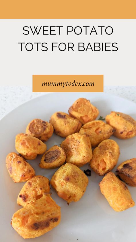 Sweet Potato Recipes For 10 Month Old, Sweet Potato Nuggets Baby Foods, Sweet Potato Muffins Baby, Sweet Potato Bites For Baby, Sweet Potato Tots For Baby, Sweet Potato Fritters Baby, Baby Sweet Potato Recipe, Sweet Potato Blw, Sweet Potato Recipes Baby