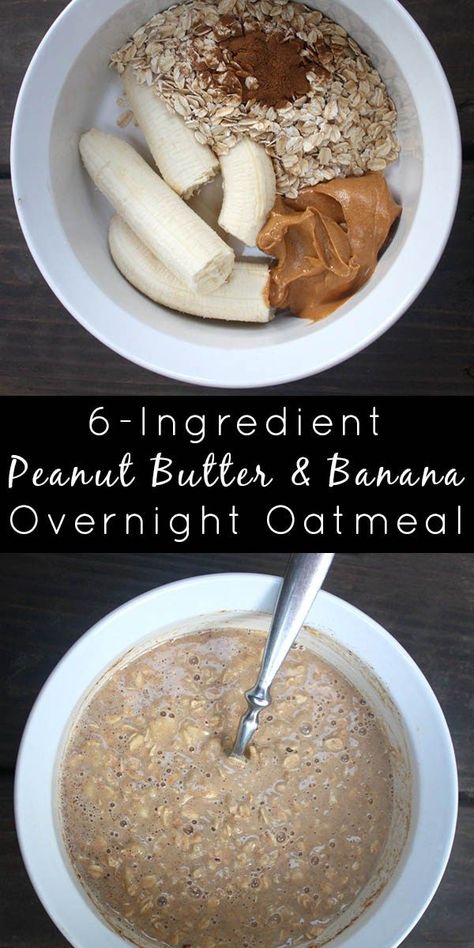 So So, Peanut Butter Overnight Oats, Peanut Butter And Banana, Resep Smoothie, Banana Overnight Oats, Overnight Oat, Overnight Oatmeal, Resep Diet, Oats Recipe