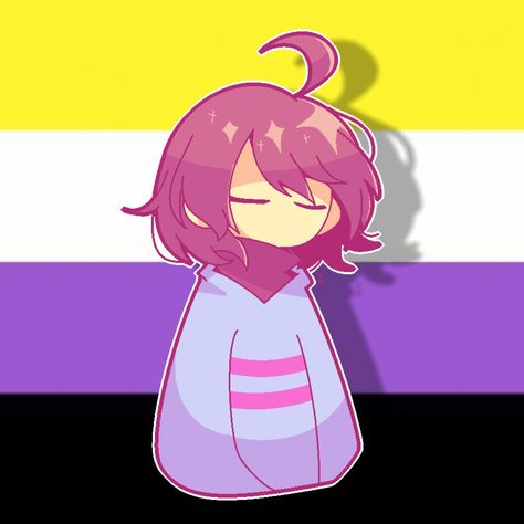 Frisk Undertale non-binary pride icon pfp profile pic Edited by @DenkiThePikachu Pfp Undertale, Video Game Pfp, Godzilla Pfp, King Kong Godzilla, Undertale Aesthetic, Muffet Undertale, Game Pfp, Godzilla Monsterverse, Mha Pfp