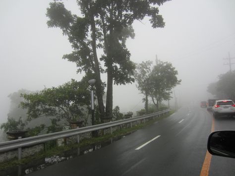 Fog covered road... On the way from Tagaytay Highlands... Tagaytay Aesthetic Night, Tagaytay Aesthetic, Tagaytay Highlands, Tagaytay Philippines, Best Fonts For Logos, Baguio City, Tagaytay, Liminal Spaces, Concrete Jungle