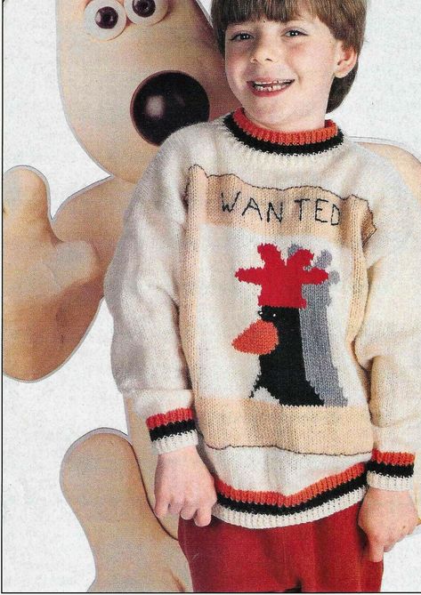 Crochet Wallace And Gromit, Wallace And Gromit Knitting Pattern, Moomin Sweater Pattern, Intarsia Knitting Patterns Sweaters, Knitted Sheep Sweater, Intarsia Knitting, Motif Design, Vintage Knitting Patterns, Vintage Knitting