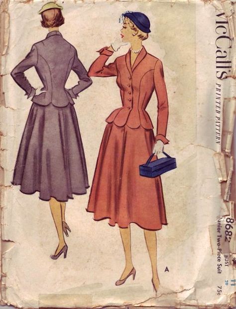 McCall 8682 | colorkitten | Flickr 50s Women, Garment Pattern, Blazer And Skirt, Mccalls Sewing Patterns, Line Jackets, Jacket Blazer, Vintage Sewing Patterns, Historical Fashion, Fashion History