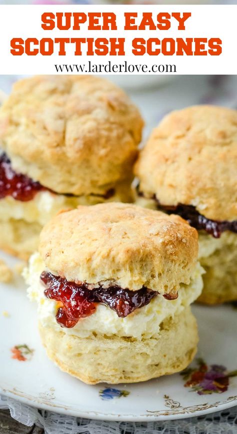 Scottish Scones, Simple Scones, Irish Scones Recipe, Fluffy Scones, Irish Scones, Sketch London, Scones Recipe Easy, Bigger Bolder Baking, Homemade Scones