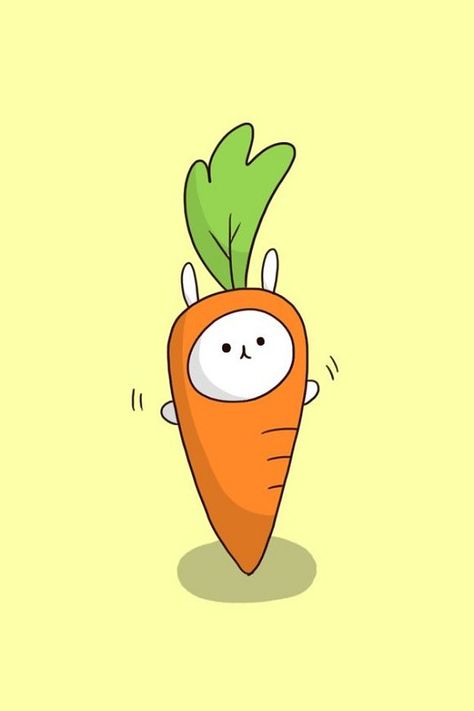 I'm a carrot Carrot Doodle, Patreon Ideas, Carrot Drawing, Speed Draw, Cute Carrot, Cute Easy Paintings, Bunny Cartoon, Person Drawing, Cute Bunny Cartoon