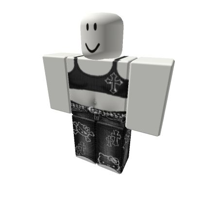 Roblox Y2k Outfits Codes, Roblox Codes For Clothes Y2k, Black Hair Id Roblox, Hello Kitty Pants, Black Hello Kitty, Cute Black Shirts, Roblox Brookhaven, Pants And Shirt, Y2k Hello Kitty