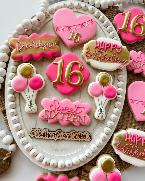 Sweet 16💕 #walkerla #batonrougela #denhamspringsla #batonrougebakery #louisianacookies #centralla Pink Sweet 16 Food, Pastel Pink Sweet 16, Princess Theme Sweet 16, Sweet 16 Goodie Bags, 16th Birthday Cake Sweet Sixteen, 16 Candles Sweet 16, Pink Sweet 16 Ideas, Candy Sweet 16, Pretty In Pink Sweet 16