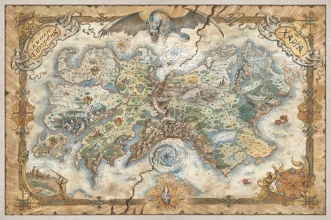 Columbus Map, Prince Poster, Fantasy World Map, The Dragon Prince, Watercolour And Ink, Uni Room, Fantasy Maps, Edgar Allen Poe, Game Illustration