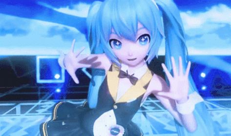 Hatsune Miku Gif, Miku Gif, Sekai Cards, Discord Themes, Blue Pfp, Miku Hatsune Vocaloid, Miku Chan, Orihime Inoue, Project Diva