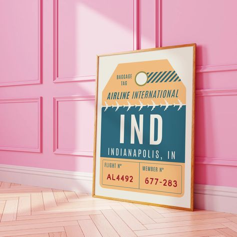 Indianapolis Art Print Indiana Poster City Wall Art Indie - Etsy Indiana Poster, Boho Apartment Decor, Room Decor Retro, Boho Apartment, Beachy Room Decor, Boho Apartments, Trendy Art Prints, Poster City, Girly Wall Art