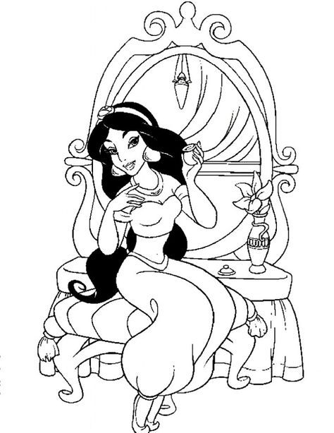 Jasmine Princess Coloring Pages Belle Coloring Pages, Cinderella Coloring Pages, Disney Coloring Sheets, Disney Princess Colors, Disney Princess Coloring Pages, Disney Princess Jasmine, Disney Princess Belle, Princess Coloring Pages, Disney Colors