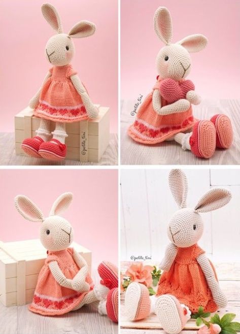 Amigurumi Bunny - Free Pattern Crocheted Bunnies, Amigurumi Bunny Free Pattern, Crochet Children, Knitted Bunnies, Little Cotton Rabbits, Crochet Easter, Animal Crochet, Crochet Bunny Pattern, Amigurumi Bunny