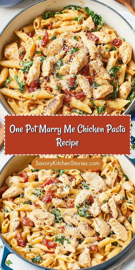 Looking for a deliciously simple dinner that impresses? Our One Pot Marry Me Chicken Pasta Recipe combines tender chicken breast with creamy pasta for a romantic meal. Save this recipe for an easy weeknight dinner that will have everyone asking for seconds! Chicken Breast Pasta Recipes, Simple Tasty Meals, Marry Me Pasta, Easy Marry Me Chicken, Chicken Breast Pasta, Roasted Corn Salad, One Pan Dishes, Marry Me Chicken Pasta, Chicken Breast Crockpot