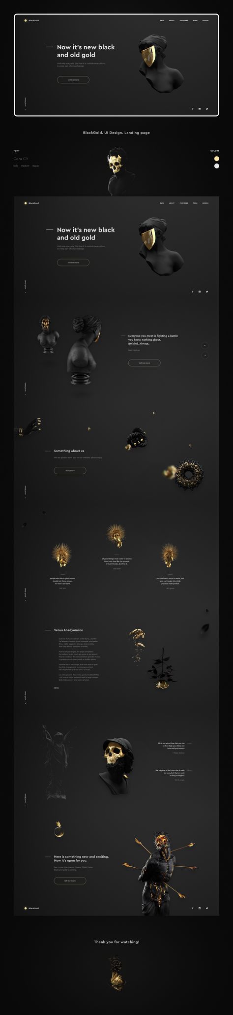 Web Design Black, Gold Website, Design Black Gold, Web Ideas, Web Design Websites, Luxury Website, App Interface Design, Presentation Layout, Web Design Trends