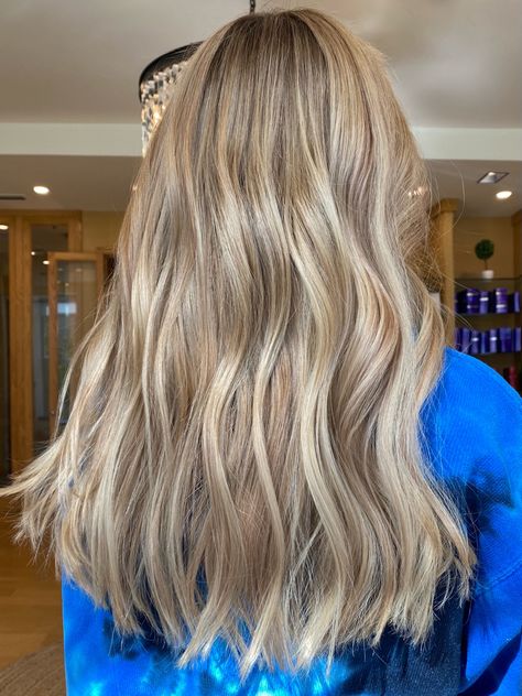 Blonde Balayage Champagne, Blonde Highlights On Sandy Blonde Hair, Mouse Blonde Hair Balayage, Fresh Blonde Highlights, Blended Natural Blonde, Soft Blonde Highlights On Blonde Hair, Champagne Bayalage Hair, Natural Summer Blonde Hair, Soft Dimensional Warm Blonde