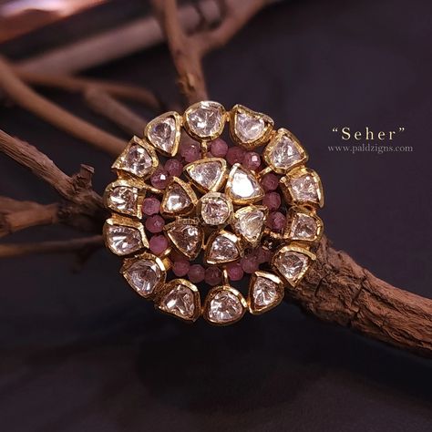 Seher moissanite polki ring Polki Rings Design, Polki Rings, Victorian Jewelry Necklace, String Earrings, Diamond Locket, Kundan Bangles, Swarovski Pendant, Diamond Earrings Design, Ring Trends